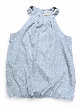 LOFT Light Blue Ditsy Halter Top